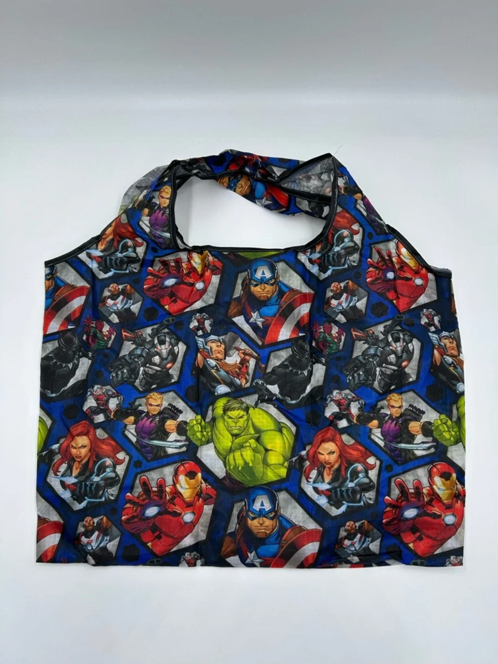 Marvel Superhero Lightweight Nylon Tote Bag - Blue Multicolor